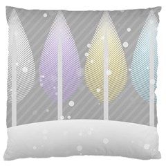 Winter Season Simple Pastels Grey Large Cushion Case (one Side) by Pakrebo