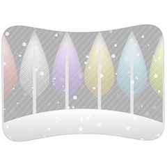 Winter Season Simple Pastels Grey Velour Seat Head Rest Cushion by Pakrebo