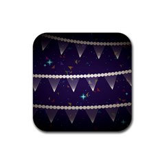 Background Buntings Stylized Rubber Coaster (Square) 