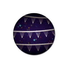 Background Buntings Stylized Rubber Coaster (Round) 