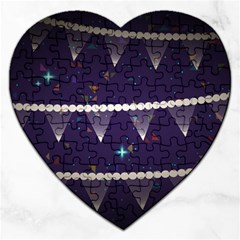 Background Buntings Stylized Jigsaw Puzzle (Heart)