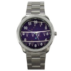 Background Buntings Stylized Sport Metal Watch