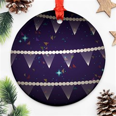 Background Buntings Stylized Round Ornament (Two Sides)