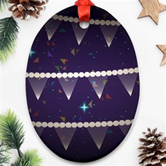 Background Buntings Stylized Oval Ornament (Two Sides)