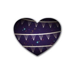 Background Buntings Stylized Rubber Coaster (Heart) 