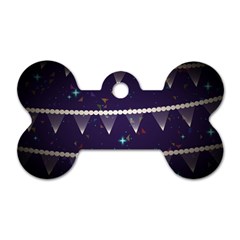 Background Buntings Stylized Dog Tag Bone (Two Sides)