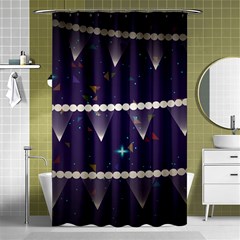 Background Buntings Stylized Shower Curtain 48  x 72  (Small) 