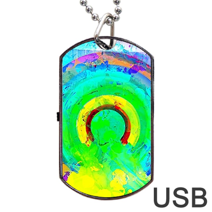 Abstract Color Design Background Dog Tag USB Flash (Two Sides)