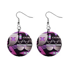 Background Abstract Geometric Mini Button Earrings by Pakrebo