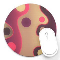 Background Wavy Pinks Bright Round Mousepads by Pakrebo