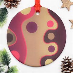 Background Wavy Pinks Bright Ornament (round) by Pakrebo