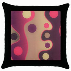 Background Wavy Pinks Bright Throw Pillow Case (black) by Pakrebo