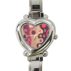 Background Wavy Pinks Bright Heart Italian Charm Watch by Pakrebo