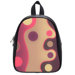 Background Wavy Pinks Bright School Bag (small) by Pakrebo