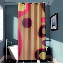 Background Wavy Pinks Bright Shower Curtain 36  X 72  (stall)  by Pakrebo