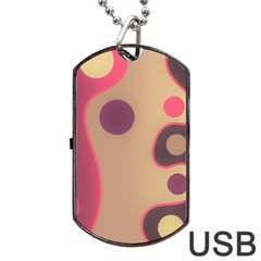 Background Wavy Pinks Bright Dog Tag Usb Flash (one Side) by Pakrebo