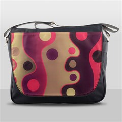 Background Wavy Pinks Bright Messenger Bag by Pakrebo