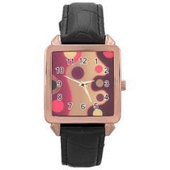 Background Wavy Pinks Bright Rose Gold Leather Watch  by Pakrebo