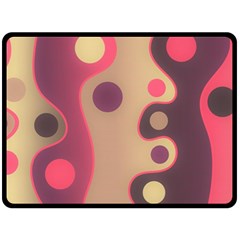 Background Wavy Pinks Bright Double Sided Fleece Blanket (large)  by Pakrebo