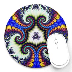 Abstract Texture Fractal Figure Round Mousepads by Pakrebo