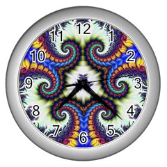 Abstract Texture Fractal Figure Wall Clock (silver) by Pakrebo