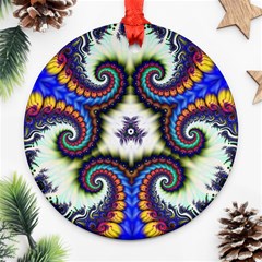 Abstract Texture Fractal Figure Round Ornament (two Sides) by Pakrebo