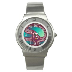 Background Pattern Non Seamless Stainless Steel Watch by Pakrebo