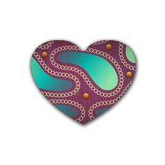 Background Pattern Non Seamless Rubber Coaster (heart)  by Pakrebo