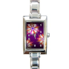 Floral Non Seamless Pattern Purple Rectangle Italian Charm Watch by Pakrebo