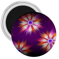 Floral Non Seamless Pattern Purple 3  Magnets by Pakrebo