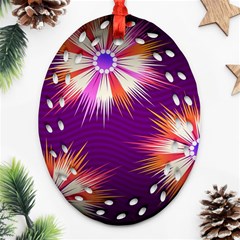 Floral Non Seamless Pattern Purple Ornament (oval Filigree) by Pakrebo