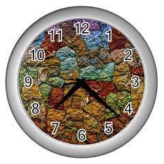 Texture Stone Structure Pattern Wall Clock (silver)