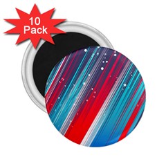 Abstract Red White Blue Feathery 2 25  Magnets (10 Pack) 