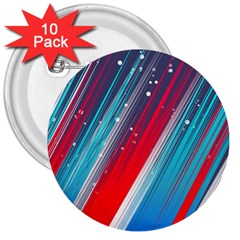 Abstract Red White Blue Feathery 3  Buttons (10 Pack) 