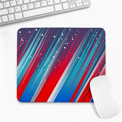 Abstract Red White Blue Feathery Large Mousepads