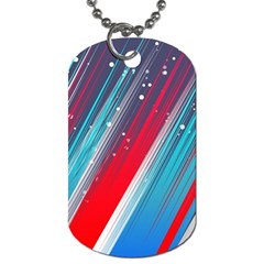 Abstract Red White Blue Feathery Dog Tag (one Side) by Pakrebo