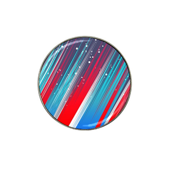 Abstract Red White Blue Feathery Hat Clip Ball Marker (10 pack)