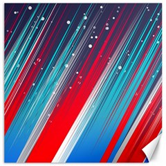 Abstract Red White Blue Feathery Canvas 12  X 12  by Pakrebo