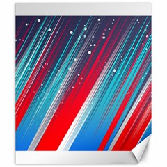 Abstract Red White Blue Feathery Canvas 20  X 24  by Pakrebo