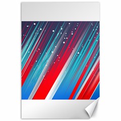 Abstract Red White Blue Feathery Canvas 24  X 36  by Pakrebo