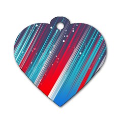 Abstract Red White Blue Feathery Dog Tag Heart (one Side) by Pakrebo