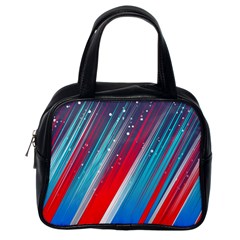 Abstract Red White Blue Feathery Classic Handbag (one Side) by Pakrebo