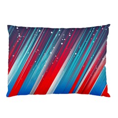 Abstract Red White Blue Feathery Pillow Case by Pakrebo