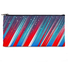 Abstract Red White Blue Feathery Pencil Cases by Pakrebo