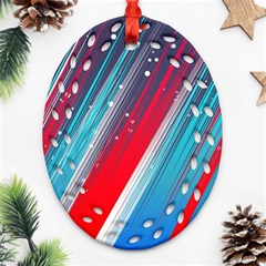 Abstract Red White Blue Feathery Ornament (oval Filigree) by Pakrebo