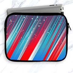 Abstract Red White Blue Feathery Apple Ipad 2/3/4 Zipper Cases by Pakrebo