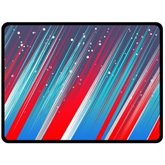 Abstract Red White Blue Feathery Double Sided Fleece Blanket (large)  by Pakrebo