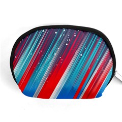 Abstract Red White Blue Feathery Accessory Pouch (medium)