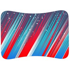 Abstract Red White Blue Feathery Velour Seat Head Rest Cushion by Pakrebo