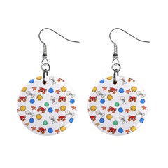 Crabs Pattern Mini Button Earrings